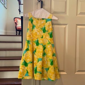 Lilly Pulitzer yellow rose dress.